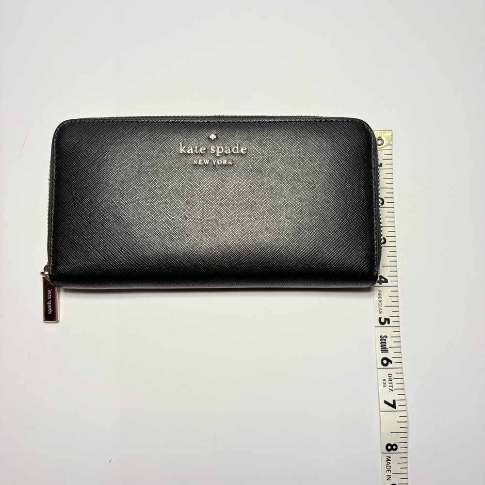 kate spade black zip-around Saffiano leather wallet - Picture 10 of 14